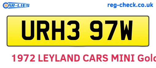 URH397W are the vehicle registration plates.