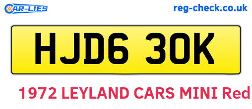 HJD630K are the vehicle registration plates.