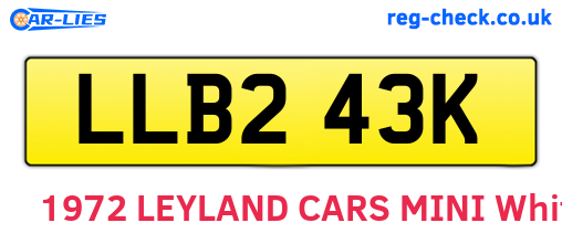 LLB243K are the vehicle registration plates.
