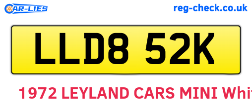 LLD852K are the vehicle registration plates.