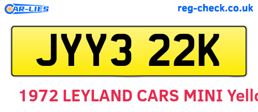 JYY322K are the vehicle registration plates.