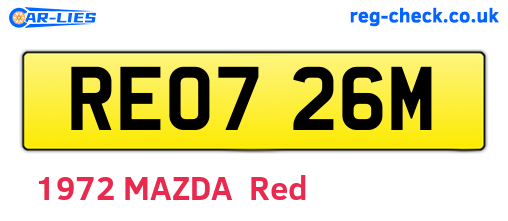 REO726M are the vehicle registration plates.