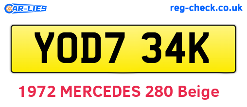 YOD734K are the vehicle registration plates.
