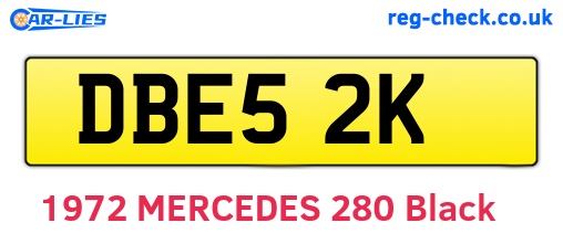 DBE52K are the vehicle registration plates.