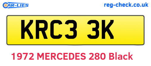 KRC33K are the vehicle registration plates.