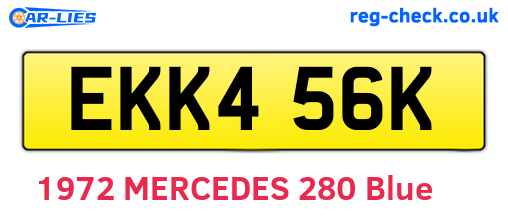 EKK456K are the vehicle registration plates.