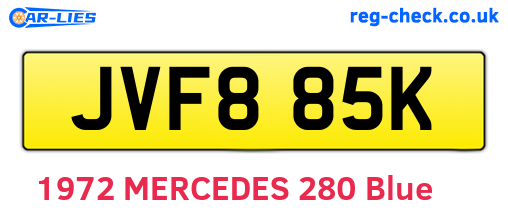 JVF885K are the vehicle registration plates.