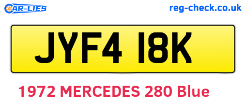 JYF418K are the vehicle registration plates.