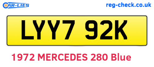 LYY792K are the vehicle registration plates.