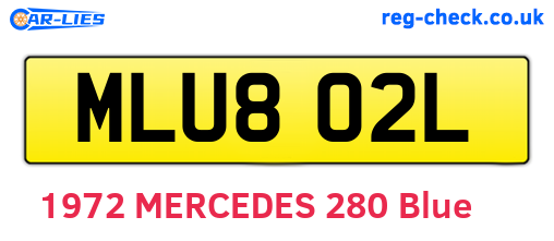 MLU802L are the vehicle registration plates.