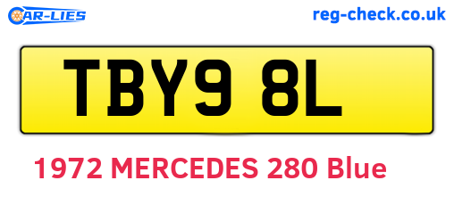 TBY98L are the vehicle registration plates.