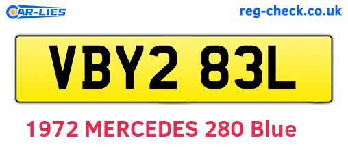 VBY283L are the vehicle registration plates.