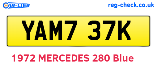 YAM737K are the vehicle registration plates.