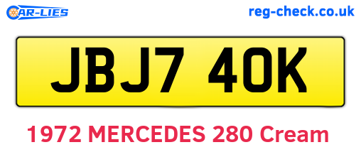 JBJ740K are the vehicle registration plates.