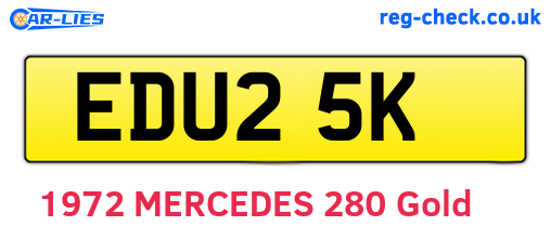 EDU25K are the vehicle registration plates.