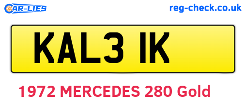 KAL31K are the vehicle registration plates.