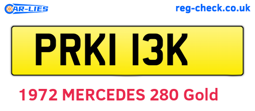PRK113K are the vehicle registration plates.