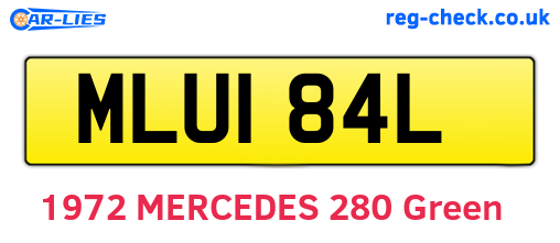 MLU184L are the vehicle registration plates.