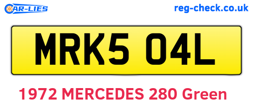MRK504L are the vehicle registration plates.
