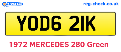 YOD621K are the vehicle registration plates.