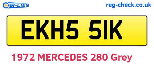 EKH551K are the vehicle registration plates.