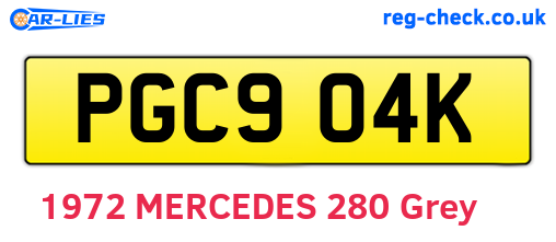 PGC904K are the vehicle registration plates.