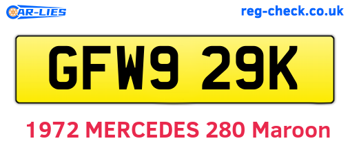 GFW929K are the vehicle registration plates.