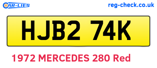 HJB274K are the vehicle registration plates.