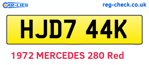 HJD744K are the vehicle registration plates.