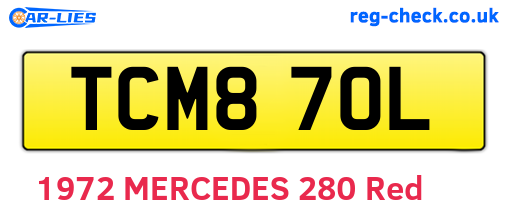 TCM870L are the vehicle registration plates.