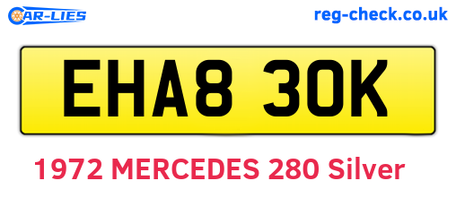 EHA830K are the vehicle registration plates.