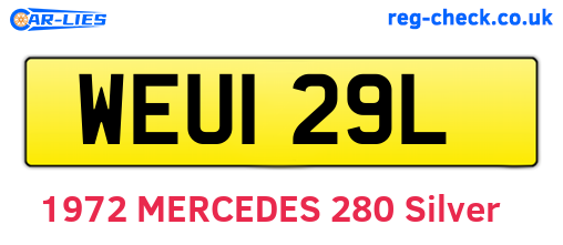 WEU129L are the vehicle registration plates.