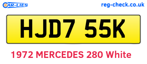 HJD755K are the vehicle registration plates.