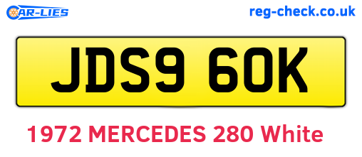 JDS960K are the vehicle registration plates.