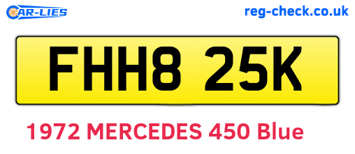 FHH825K are the vehicle registration plates.