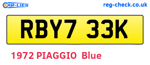 RBY733K are the vehicle registration plates.