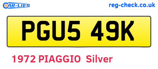 PGU549K are the vehicle registration plates.
