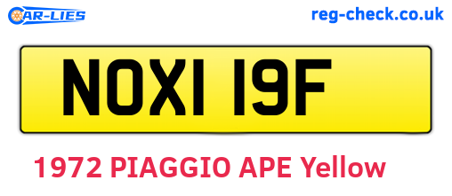 NOX119F are the vehicle registration plates.