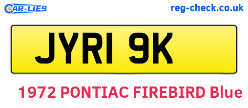 JYR19K are the vehicle registration plates.