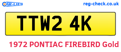 TTW24K are the vehicle registration plates.