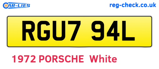 RGU794L are the vehicle registration plates.