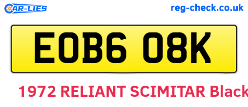 EOB608K are the vehicle registration plates.