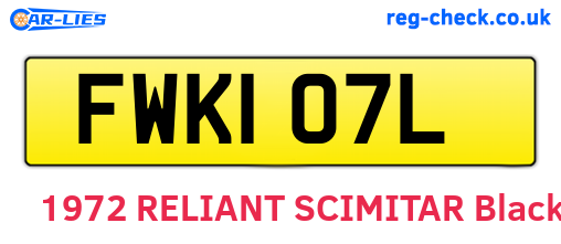 FWK107L are the vehicle registration plates.