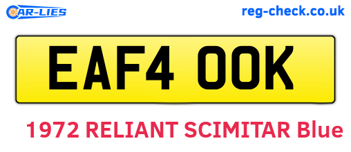 EAF400K are the vehicle registration plates.