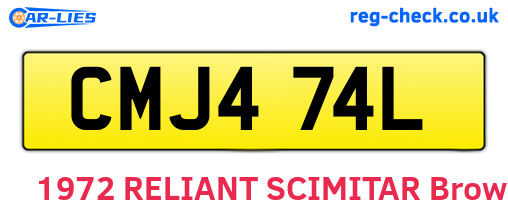 CMJ474L are the vehicle registration plates.