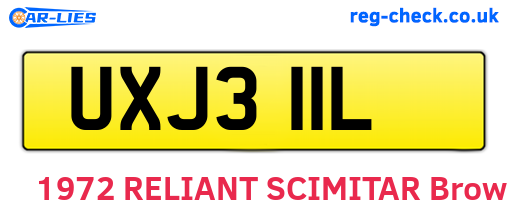 UXJ311L are the vehicle registration plates.