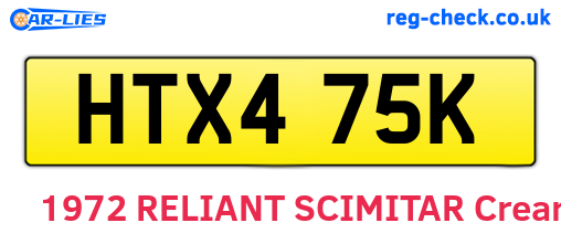 HTX475K are the vehicle registration plates.