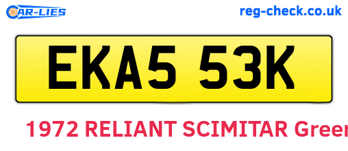 EKA553K are the vehicle registration plates.