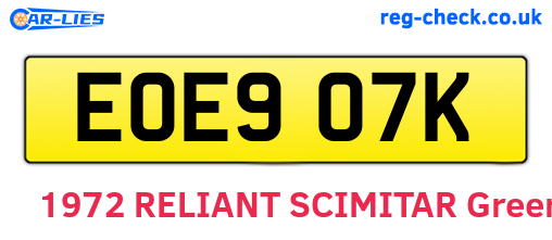 EOE907K are the vehicle registration plates.