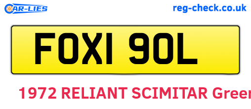 FOX190L are the vehicle registration plates.